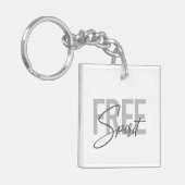 Modern, simpel, cool typography of Free Spirit Sleutelhanger (Voorkant Links)