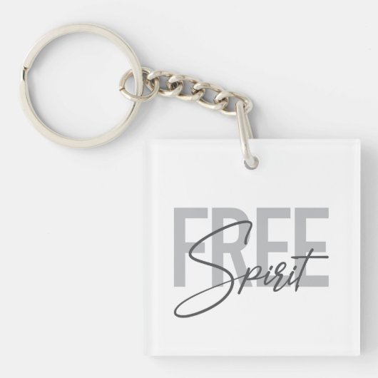 Modern, simpel, cool typography of Free Spirit Sleutelhanger (Voorkant)