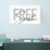 Modern, simpel, cool typography of Free Spirit Spandoek (Beurs)