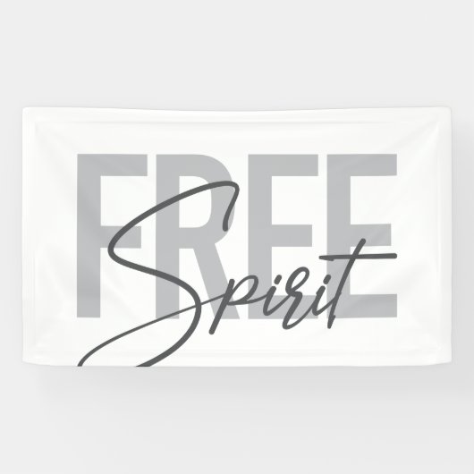 Modern, simpel, cool typography of Free Spirit Spandoek (Horizontaal)