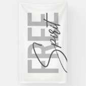 Modern, simpel, cool typography of Free Spirit Spandoek (Verticaal)