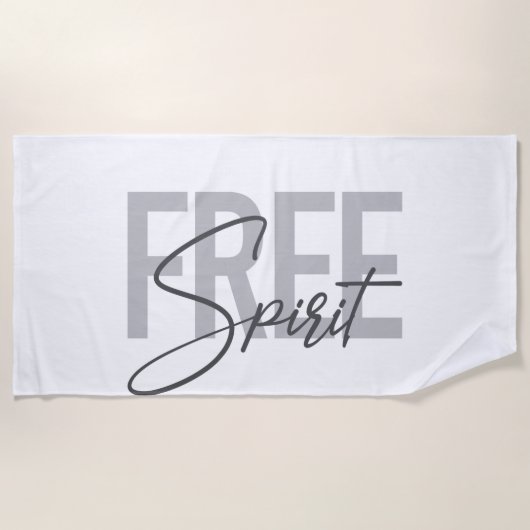 Modern, simpel, cool typography of Free Spirit Strandlaken (Voorkant)