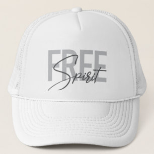 Modern, simpel, cool typography of Free Spirit Trucker Pet