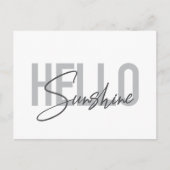 Modern, simpel, coole typograaf Hello Sunshine Briefkaart (Voorkant)
