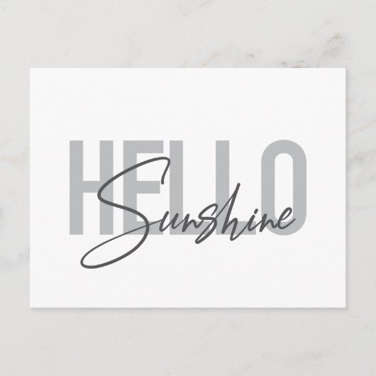 Modern, simpel, coole typograaf Hello Sunshine Briefkaart (Voorkant)