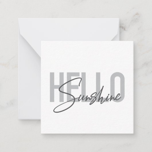 Modern, simpel, coole typograaf Hello Sunshine Notitiekaartje (Voorkant)