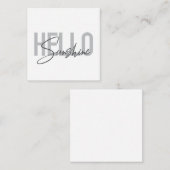 Modern, simpel, coole typograaf Hello Sunshine Notitiekaartje (Voorkant / Achterkant)