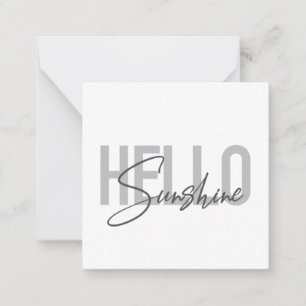 Modern, simpel, coole typograaf Hello Sunshine Notitiekaartje