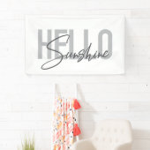Modern, simpel, coole typograaf Hello Sunshine Spandoek (Insitu)