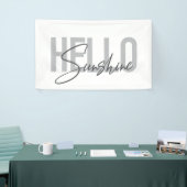 Modern, simpel, coole typograaf Hello Sunshine Spandoek (Beurs)