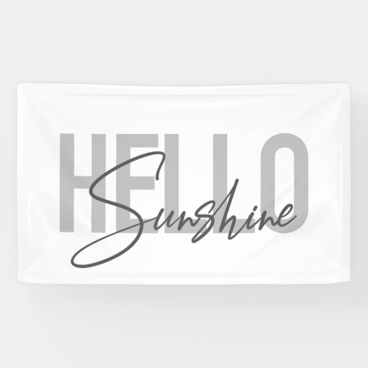 Modern, simpel, coole typograaf Hello Sunshine Spandoek (Horizontaal)