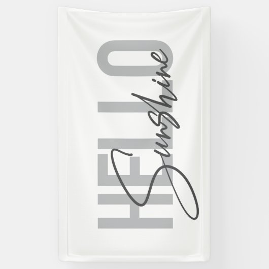 Modern, simpel, coole typograaf Hello Sunshine Spandoek (Verticaal)