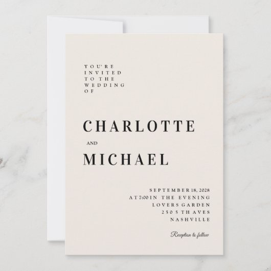 Modern, simpel, elegante Einladung Kaart (Voorkant)