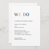 Modern, simpel, frisch Hochzeit Einladung Kaart (Voorkant / Achterkant)