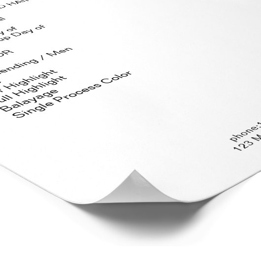 Modern Simpel Preishear Poster (Hoek)