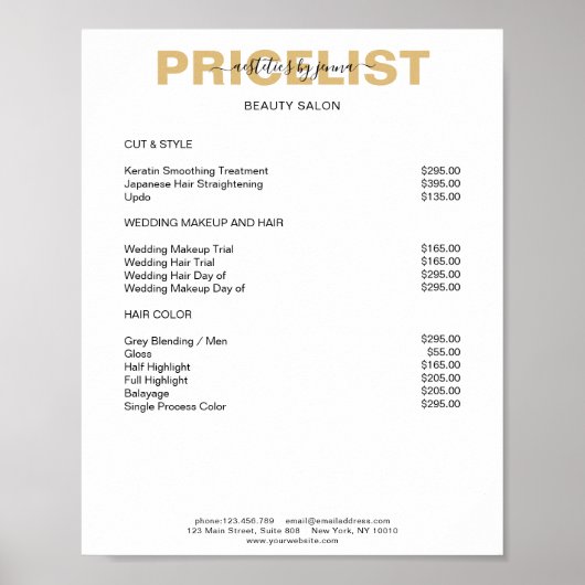 Modern Simpel Preishear Poster (Voorkant)