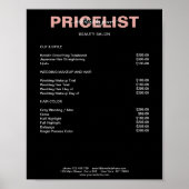 Modern Simpel Preislisten Poster (Voorkant)