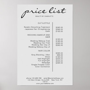 Modern Simpel Price List Poster
