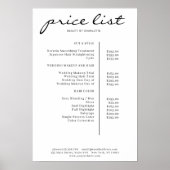Modern Simpel Price List Poster (Voorkant)