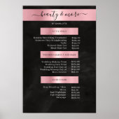 Modern Simpel Salon Price List Poster (Voorkant)