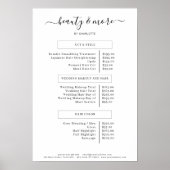 Modern Simpel Salon-prijslijst Poster (Voorkant)