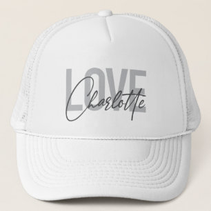 Modern, simpel, stedelijk, cool Love Charlotte Trucker Pet