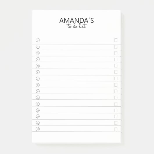  Modern Simpel Wit Post-it® Notes (Voorkant)