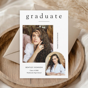 Modern Simple 2 Photo Afstuderen Aankondiging