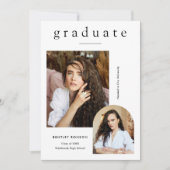 Modern Simple 2 Photo Afstuderen Aankondiging (Voorkant)