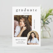 Modern Simple 2 Photo Afstuderen Aankondiging (Staand voorkant)