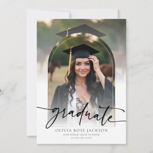 Modern Simple 2 Photo Afstuderen Kaart (Voorkant)