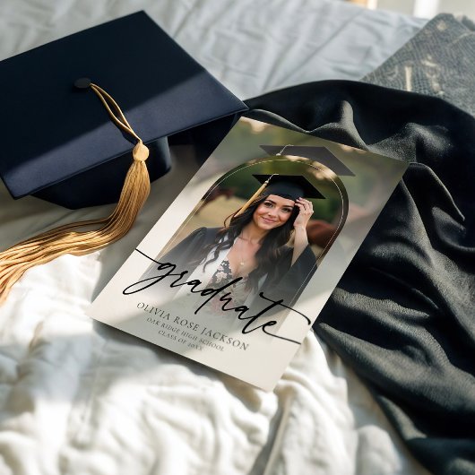 Modern Simple 2 Photo Afstuderen Kaart