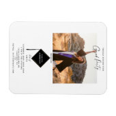 Modern Simple 2 Photo Graduation Party Invitation Magneet (Horizontaal)