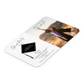 Modern Simple 2 Photo Graduation Party Invitation Magneet (Linkerzijde)