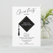 Modern Simple 2 Photo Graduation Party Kaart (Staand voorkant)