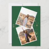 Modern Simple 2 Photo Green Graduparty Kaart (Achterkant)