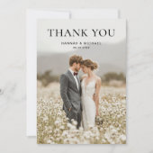 Modern Simple 2 Photo Wedding Thank You Card Bedankkaart (Voorkant)