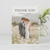 Modern Simple 2 Photo Wedding Thank You Card Bedankkaart (Staand voorkant)