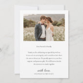 Modern Simple 2 Photo Wedding Thank You Card Bedankkaart (Achterkant)