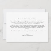 Modern Simple 3 Photo Script Wedding Bedankkaart (Achterkant)