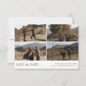 Modern Simple 4 Photo Wedding Save The Date (Voorkant)