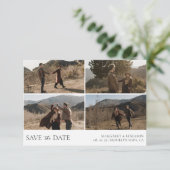 Modern Simple 4 Photo Wedding Save The Date (Staand voorkant)