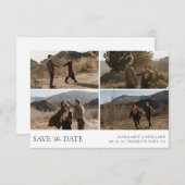 Modern Simple 4 Photo Wedding Save The Date (Voorkant / Achterkant)