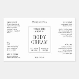 Modern Simple 4OZ Cosmetic Bottle Wraparound Label