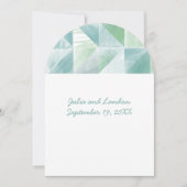 Modern Simple Abstract Blue en Mint Wedding Kaart (Voorkant)