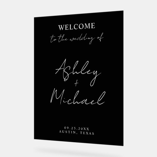 Modern Simple Acrylic Wedding Welcome Sign Acryl Bord (Hoek)
