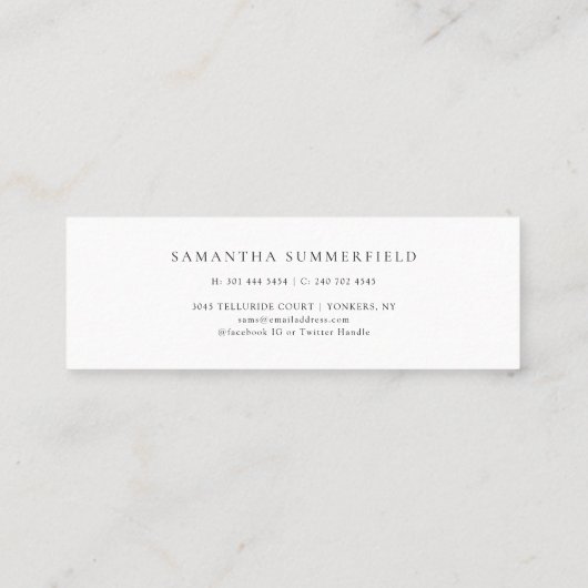 Modern Simple Afstuderen 2025 Naam Mini Visitekaartje (Achterkant)