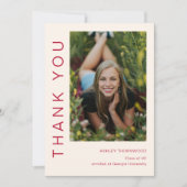 Modern Simple Afstuderen Photo Afstuderen Bedankkaart (Voorkant)