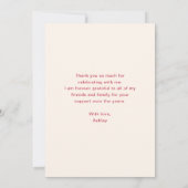 Modern Simple Afstuderen Photo Afstuderen Bedankkaart (Achterkant)