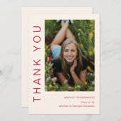 Modern Simple Afstuderen Photo Afstuderen Bedankkaart (Voorkant / Achterkant)